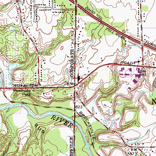 Topographic Map of Towne Centre Shopping Center, OH