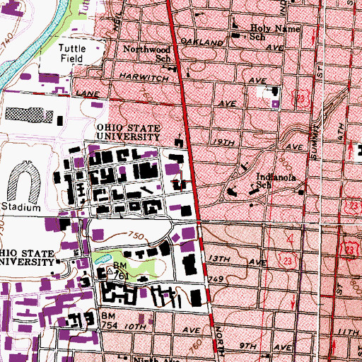 Topographic Map of Arps Hall, OH