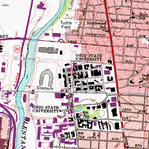 Topographic Map of Caldwell Laboratory, OH