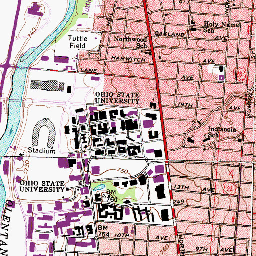 Topographic Map of Celeste Laboratory of Chemistry, OH