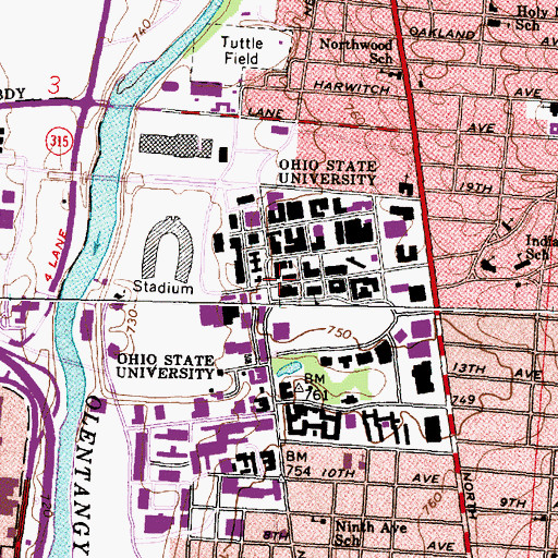 Topographic Map of Cockins Hall, OH