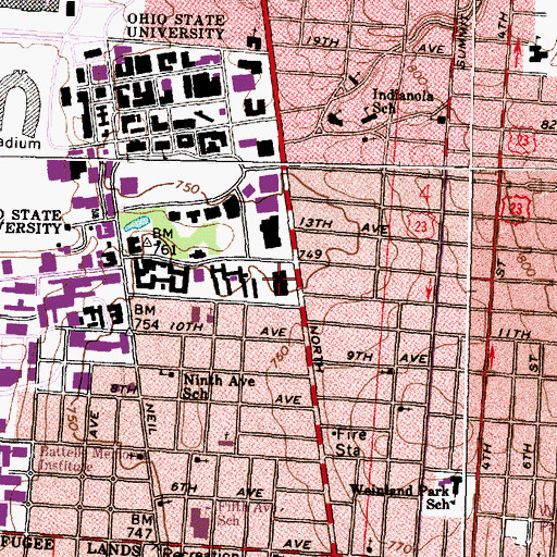 Topographic Map of Drinko Hall, OH