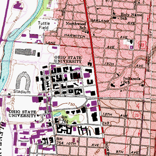Topographic Map of Evans Laboratory, OH