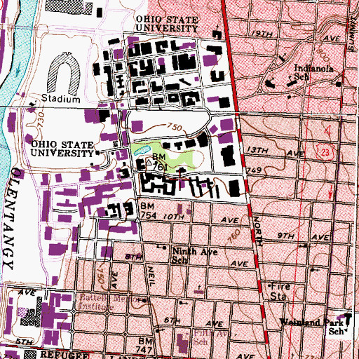 Topographic Map of Hale Hall, OH