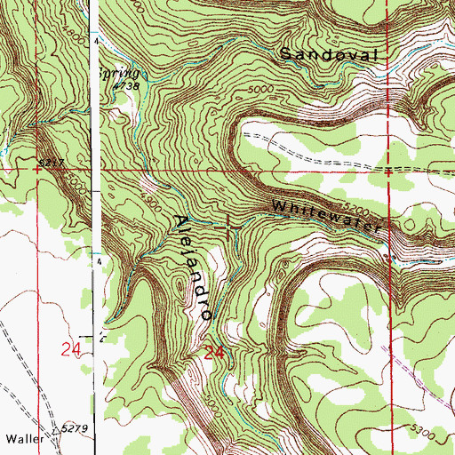 Topographic Map of Whitewater Canyon, CO