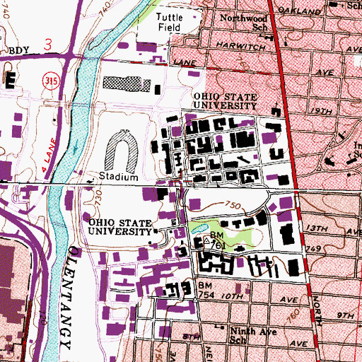 Topographic Map of Independence Hall, OH