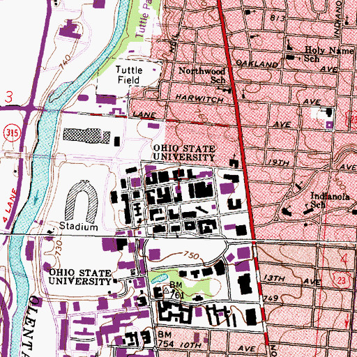 Topographic Map of Johnston Laboratory, OH