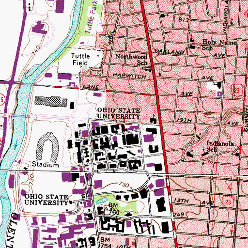 Topographic Map of Koffolt Laboratories, OH