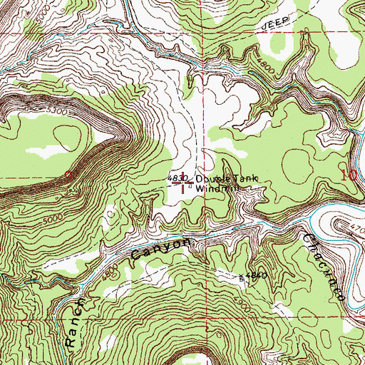 Topographic Map of Double Tank Windmill, CO
