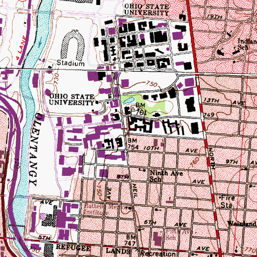 Topographic Map of Mack Hall, OH