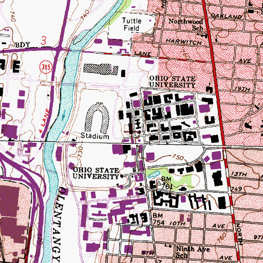 Topographic Map of McCracken Power Plant, OH