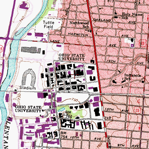 Topographic Map of McPherson Chemical Laboratory, OH