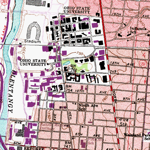Topographic Map of Paterson Hall, OH
