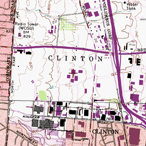 Topographic Map of Pressey Hall, OH