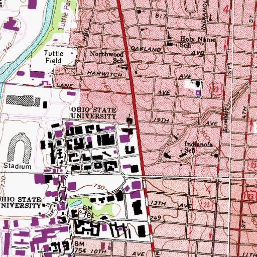 Topographic Map of Ramseyer Hall, OH