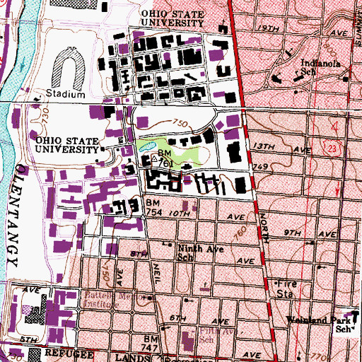 Topographic Map of Siebert Hall, OH