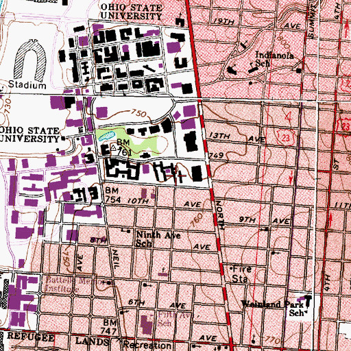 Topographic Map of Smith Hall, OH