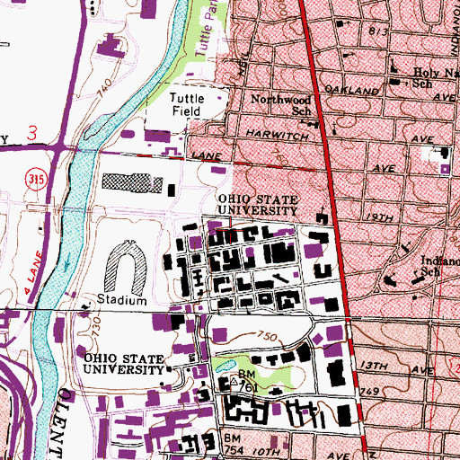 Topographic Map of Welding Engineering Laboratories, OH