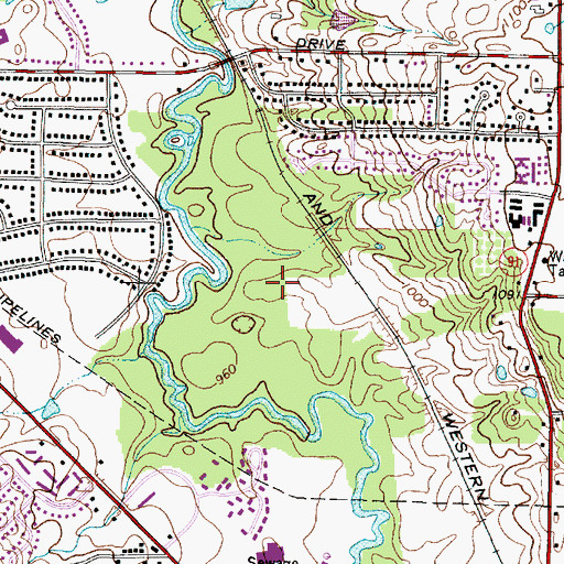Topographic Map of Center Valley Park, OH