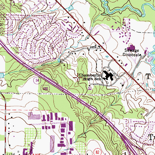 Topographic Map of Glen Chamberlin Park, OH