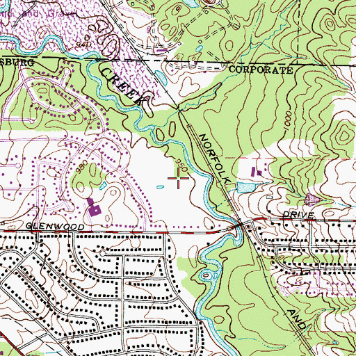 Topographic Map of Glen Meadow Park, OH