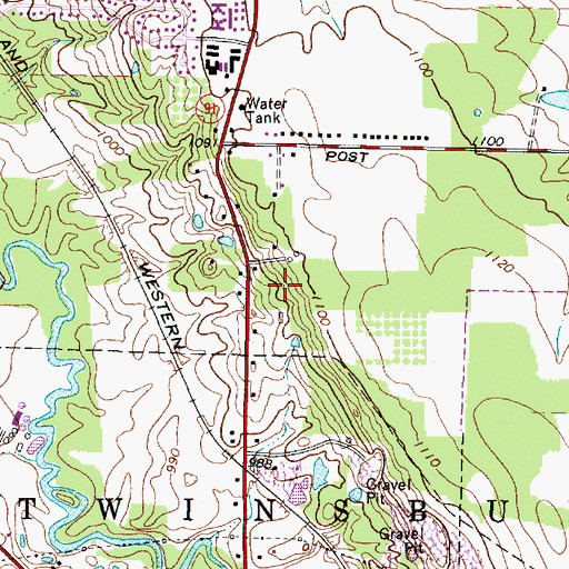 Topographic Map of Ledges Park, OH