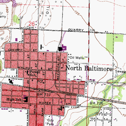 Topographic Map of Bethel Baptist Church, OH