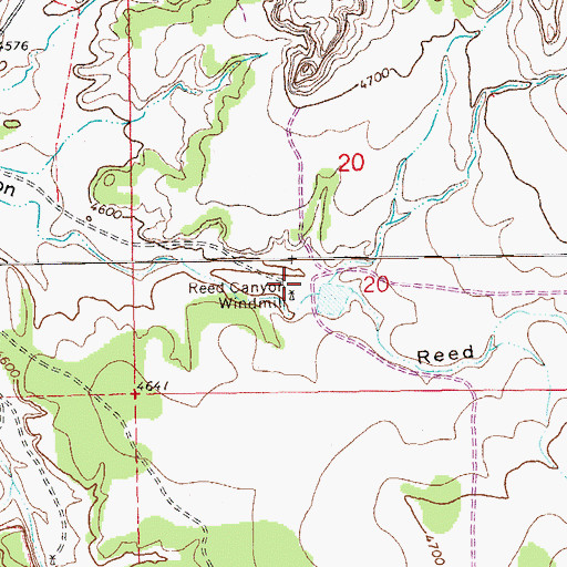 Topographic Map of Reed Canyon Windmill, CO