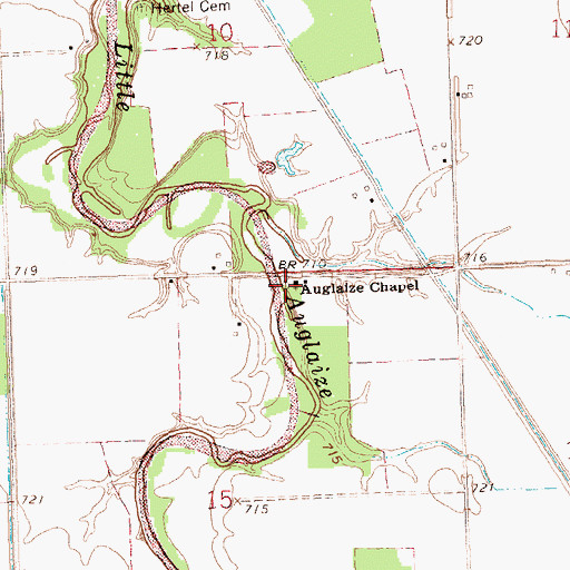 Topographic Map of Auglaize Chapel Cemetery, OH