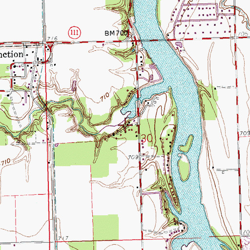 Topographic Map of Ball Subdivision, OH