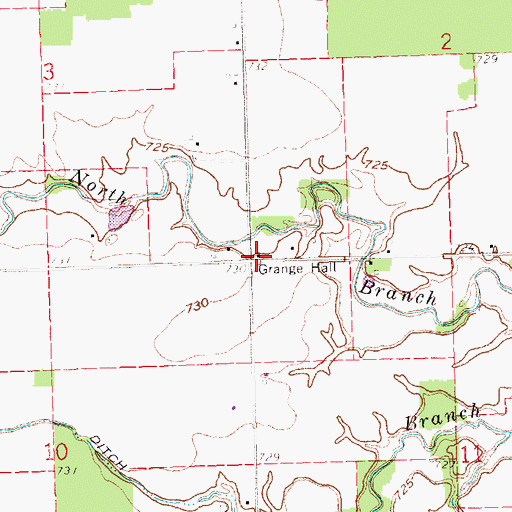Topographic Map of Fairview Grange Hall, OH