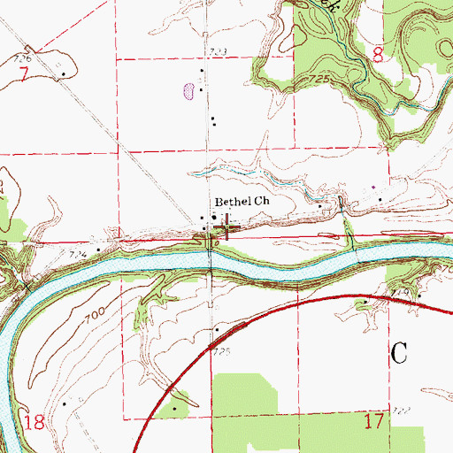 Topographic Map of Forder Cemetery, OH
