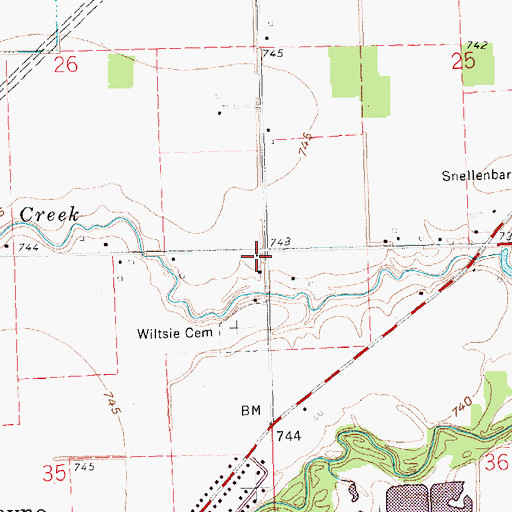 Topographic Map of Harrison Township Hall, OH