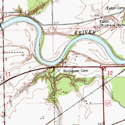 Topographic Map of Immaculate Conception Cemetery, OH
