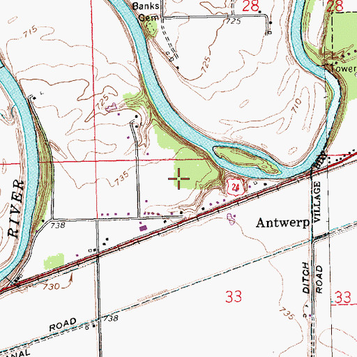 Topographic Map of Jarrett Wood Subdivision, OH