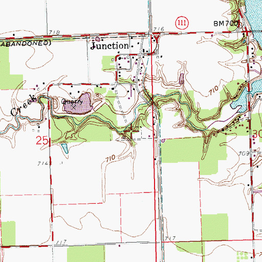 Topographic Map of Junction Cemetery, OH