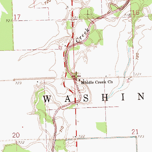 Topographic Map of Middle Creek Cemetery, OH