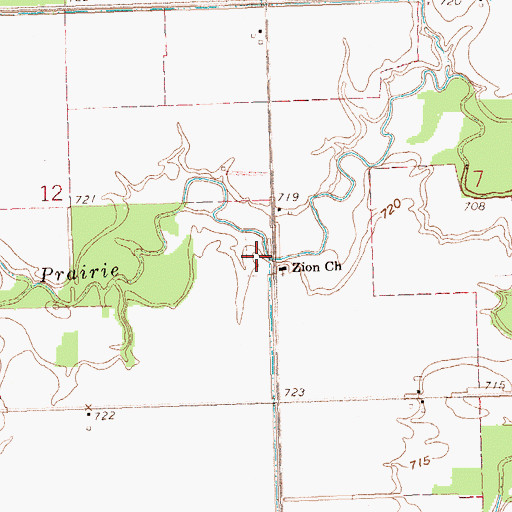 Topographic Map of Mount Zion Cemetery, OH