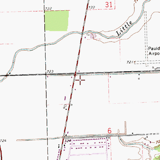 Topographic Map of Paulding Memorial Cemetery, OH