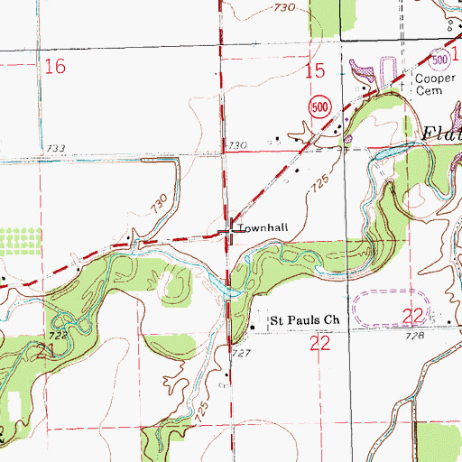 Topographic Map of Paulding Township Hall, OH