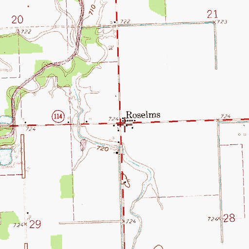 Topographic Map of Washington Township Hall, OH