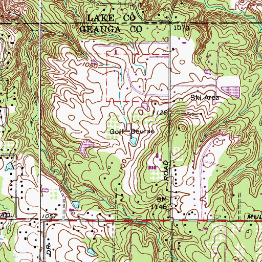 Topographic Map of Orchard Hills Golf Course, OH