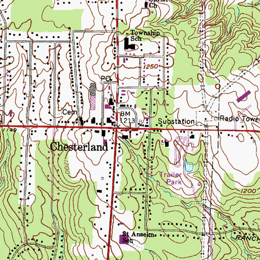Topographic Map of Trinity United Methodist Church, OH