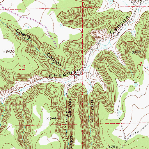 Topographic Map of Cherry Canyon, CO