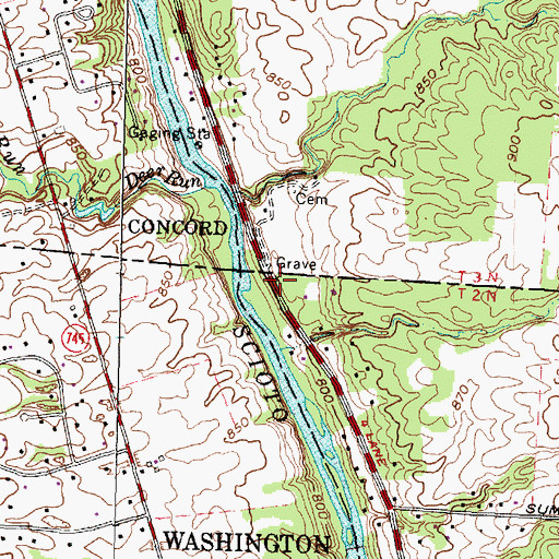Topographic Map of Leatherlips Cemetery, OH