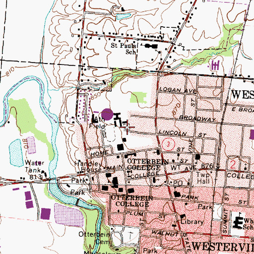 Topographic Map of Methodist Cemetery, OH