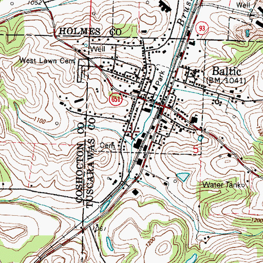 Topographic Map of Saint John Lutheran Church, OH