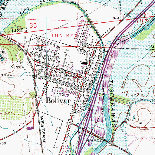 Topographic Map of Saint Pauls Evangelical Lutheran Church, OH