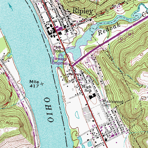 Topographic Map of First Southern Baptist Church, OH