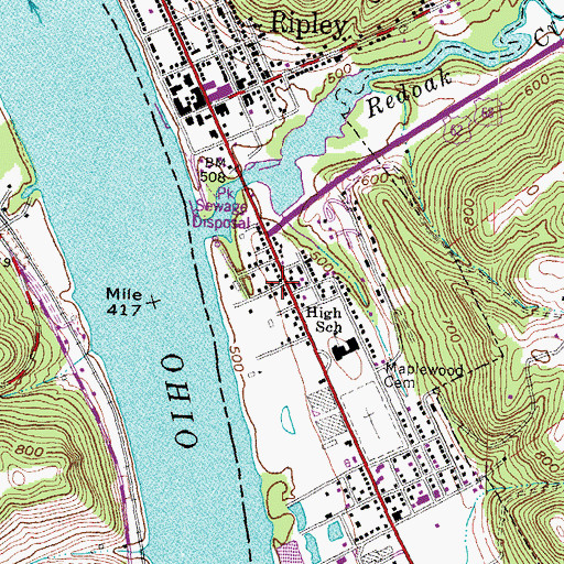 Topographic Map of Ohio Tobacco Museum, OH